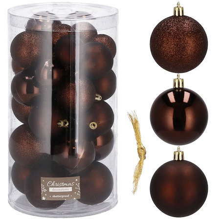 Bombki choinkowe 30 szt. ozdoby świąteczne brązowy