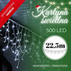 Kurtyna świetlna 500 led girlanda, lampki wewnętrzno-zewnętrzne sople zimny biały