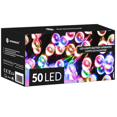 Lampki choinkowe 50 Led na baterie multikolor z programatorem