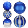 Duże bombki choinkowe 15 cm 3 szt. ozdoby świąteczne nietłukące, z brokatem, niebieskie