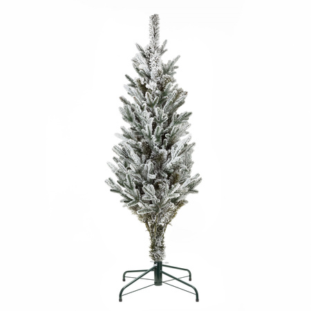 Choinka sztuczna świerk kaukaski ośnieżony 120 cm jak żywy, nowoczesny, ze stojakiem