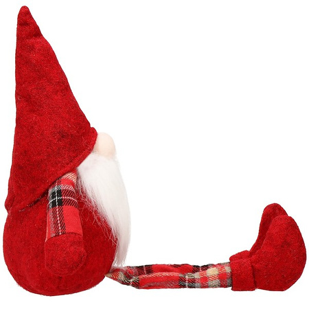 Pan skrzat 50 cm krasnal świąteczny, gnom ze zwisającymi nóżkami czerwony