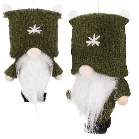 Skrzat 8cm ozdoba świąteczna, krasnal świąteczny, gnom zielony