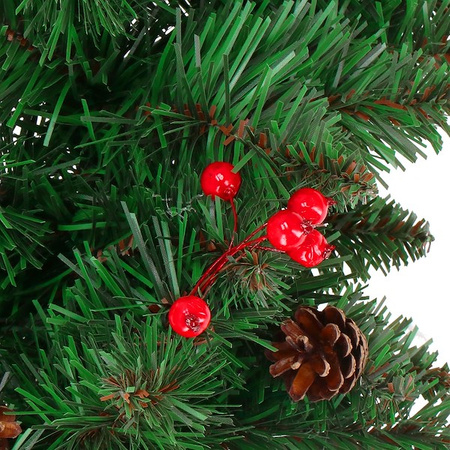 Dekoracyjny łańcuch świąteczny z szyszkami i jarzębiną 110 cm girlanda, zielona