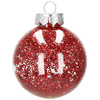 Bombki choinkowe przeźroczyste 30 szt. czerwony 7cm zestaw choinkowy