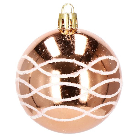 Bombki choinkowe 30 szt. ozdoby świąteczne zestaw 6cm rose gold