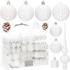 Bombki choinkowe 101 szt. biały zestaw choinkowy
