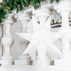 Gwiazda świąteczna papierowa biała i lampki choinkowe 10 led zimny biały