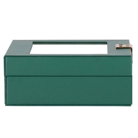 Kufer, szkatułka na biżuterię 23,5x14x5,5 cm zielony organizer z przegródkami ekoskóra