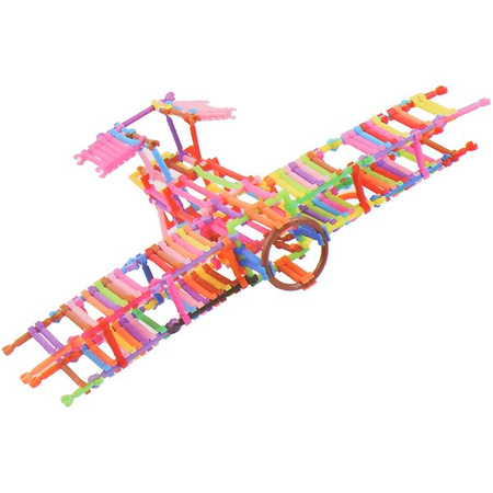Klocki konstrukcyjne, montażowe dla dzieci 869 el. rurki, kolorowe