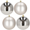 Bombki choinkowe 4 szt. ozdoby świąteczne zawieszki 12 cm srebrne