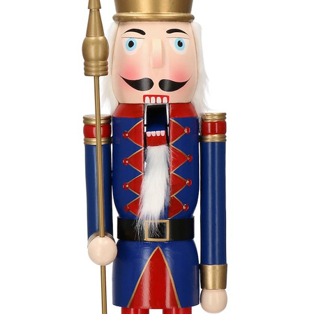 Dziadek do orzechów 120 cm drewniany żołnierzyk, król z berłem, figurka świąteczna