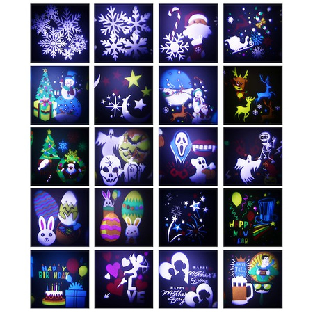 Świąteczny rzutnik laserowy, projektor na dom 20 motywów