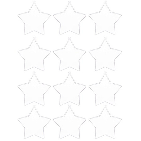 Bombki akrylowe 12cm gwiazda plastikowa decoupage zestaw 12 szt.