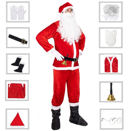 Strój Świętego Mikołaja lux zestaw