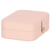 Kufer, szkatułka na biżuterię ekoskóra 16x11x5 cm różowy z przegródkami