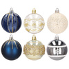 Bombki choinkowe 30 szt. ozdoby świąteczne zestaw 6cm granatowy, złoty