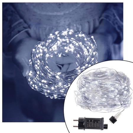 Lampki choinkowe 480 led druciki na prąd biały zimny