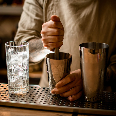 Zestaw barmański 6 elementów do drinków shaker 550 ml stal nierdzewna srebrny