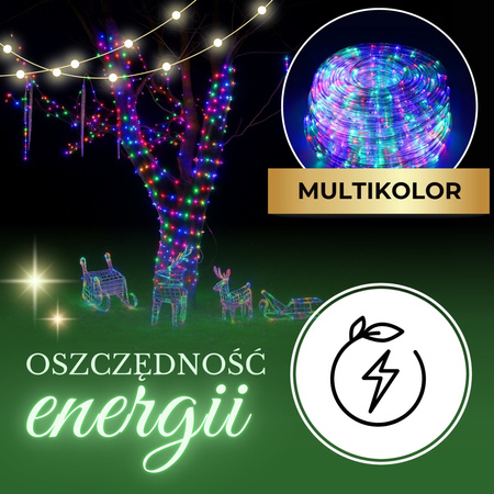 Wąż świetlny 240 Led multikolor 10m z programatorem IP44