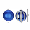 Duże bombki choinkowe 15 cm 3 szt. ozdoby świąteczne nietłukące, z brokatem, niebieskie