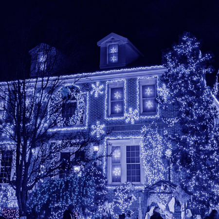 Lampki choinkowe 500 led niebieski + flash 25m oświetlenie świąteczne IP44