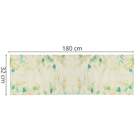 Bieżnik na stół świąteczny 180x32 cm obrus świąteczny w kwiaty, lniany