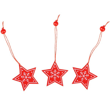 Świąteczne zawieszki 4,5cm drewniane gwiazdy zestaw 3 szt.