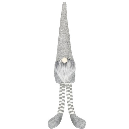 Skrzat 50cm ozdoba świąteczna, krasnal świąteczny, gnom siedzący szary