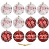 Czerwone bombki choinkowe 11 cm 12 szt. zestaw ozdoby świąteczne zdobione