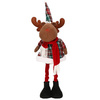 Renifer 50-65cm ozdoba świąteczna, krasnal świąteczny na teleskopowych nóżkach w kratkę