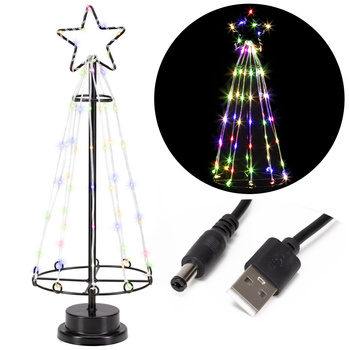 Choinka świecąca, metalowa 80 LED ozdoba świąteczna 45 cm multikolor