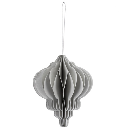 Bombki z papieru 6 szt. ozdoby choinkowe zawieszki świąteczne 12,5 cm rozkładane szare