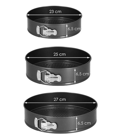 Tortownice 3 szt. formy do pieczenia tortów stalowe