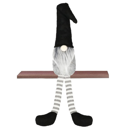 Para skrzatów 50cm ozdoba świąteczna, krasnal świąteczny, gnom siedzący czarno-szary