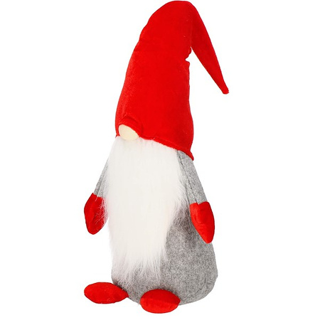 Skrzaty 3 szt. krasnal świąteczny, gnom welurowy czerwony