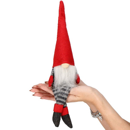 Skrzat 38cm ozdoba świąteczna, krasnal świąteczny, gnom siedzący