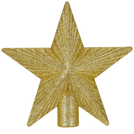Szpic choinkę gwiazda 21 cm czubek brokatowy ozdoba świąteczna złota