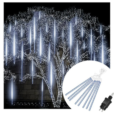 Kurtyna 288 LED meteory lampki zewnętrzne IP44 biały zimny