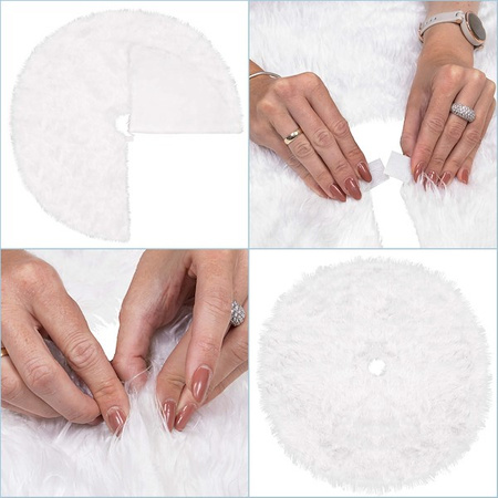 Dywanik pod choinkę 72 cm biały włochacz mata na prezenty