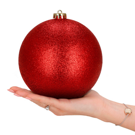 Duże bombki choinkowe 15 cm 3 szt. ozdoby świąteczne nietłukące czerwone