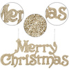 Zawieszka na choinkę napis Merry Christmas 2 szt. ozdoba świąteczna 24 cm złoty brokat