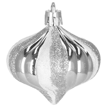 Bombki choinkowe 77 szt. ozdoby świąteczne srebrny