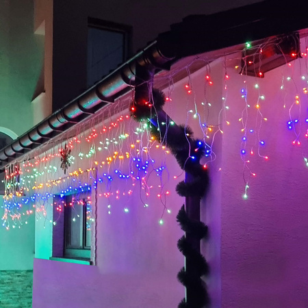 Kurtyna świetlna 1000 led girlanda, lampki wewnętrzno-zewnętrzne 45 m sople multikolor
