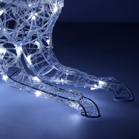 Renifer Led świąteczny 130 LED świetlna dekoracja biały zimny