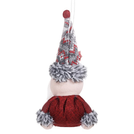 Mikołaj wiszący 19cm zawieszka ozdoba świąteczna, krasnal świąteczny, gnom