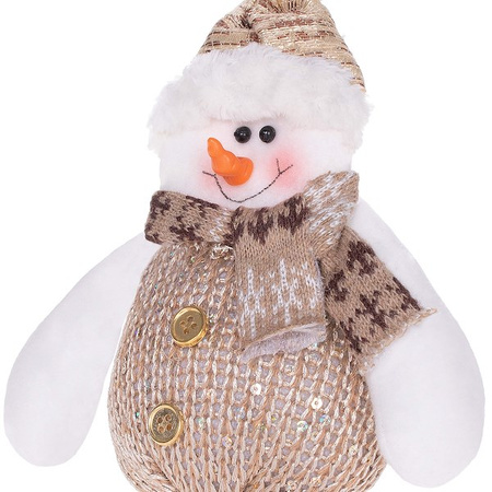 Bałwanek 17cm ozdoba świąteczna, krasnal świąteczny, gnom brązowy