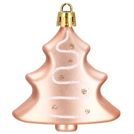 Bombki choinkowe 77 szt. rose gold zestaw choinkowy