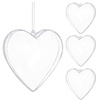 Bombki akrylowe 12cm serce plastikowe decoupage zestaw 4 szt.
