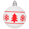 Dekoracje choinkowe, bombki matowe 12 szt. 7 cm ozdoby świąteczne z wzorami, białe
